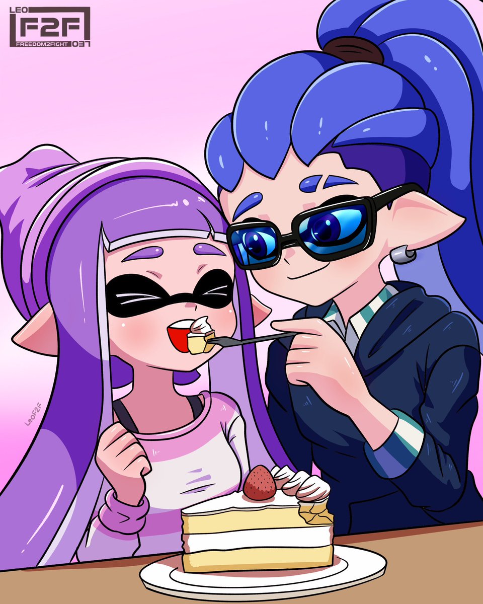 LeoF2F's tweet image. Commission of Tris and Toby for @Dittogami
#Splatoon #SplatoonArt