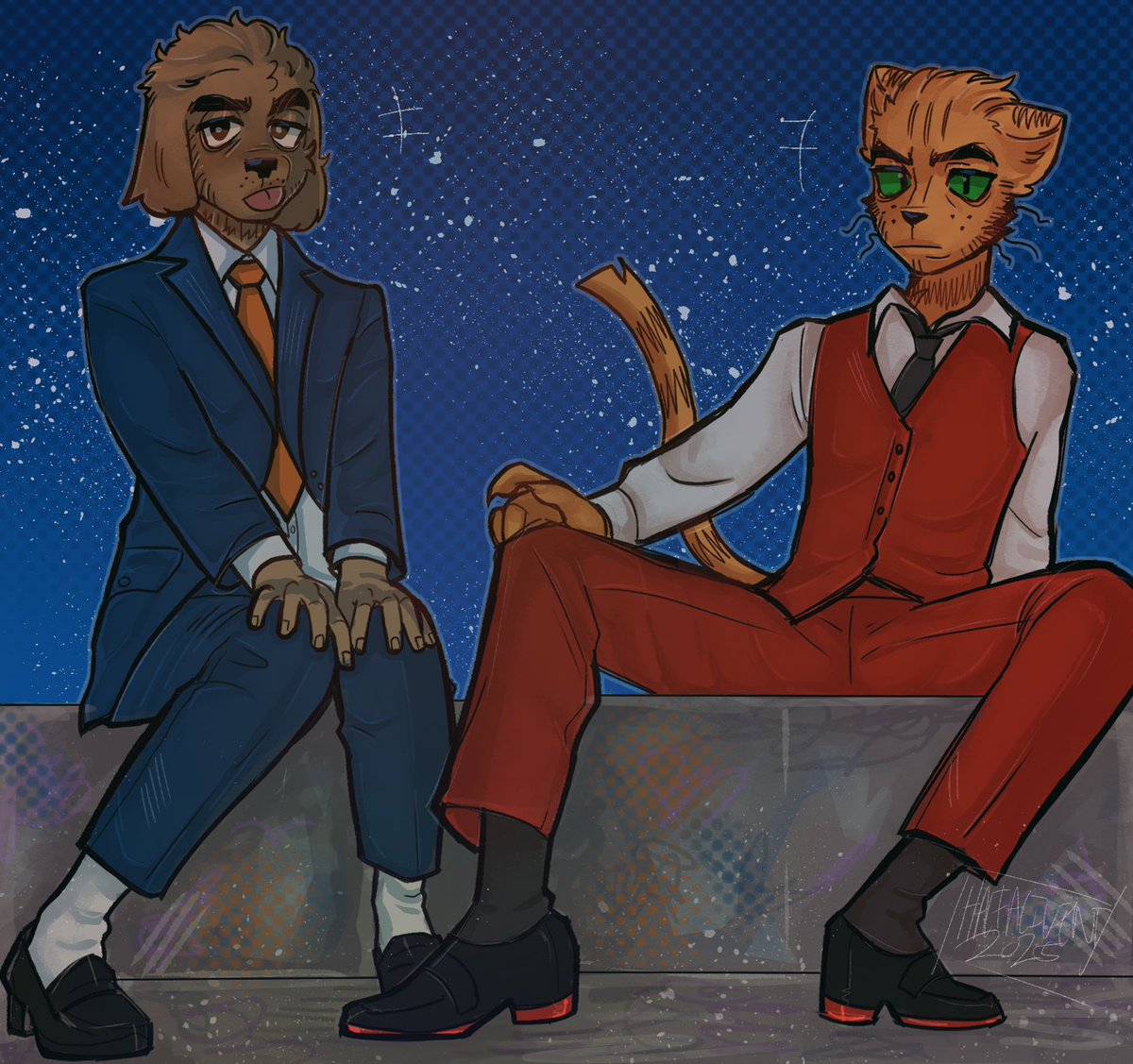 THEYRE IN SUITS OR SUM!!!!
.
.
.
#dogman #dogmanfanart #dogmantwt #detey #art #doodle #peteythecat #petey