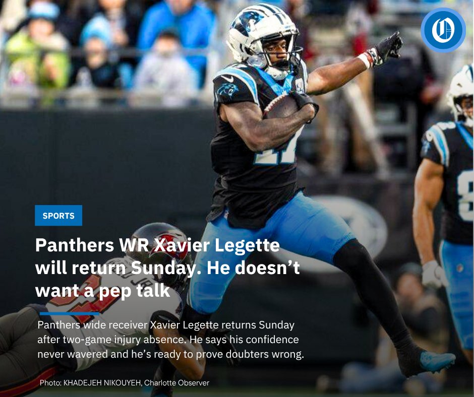 langstonwertzjr's tweet image. Panthers' WR Xavier Legette is set to play against the Dolphins. Despite a tough start this year, Legette tells @scott_fowler he's ready to go.
'Nobody can tell me they’re gonna try to uplift my confidence, because my confidence ain’t never left.'
charlotteobserver.com/sports/nfl/car…