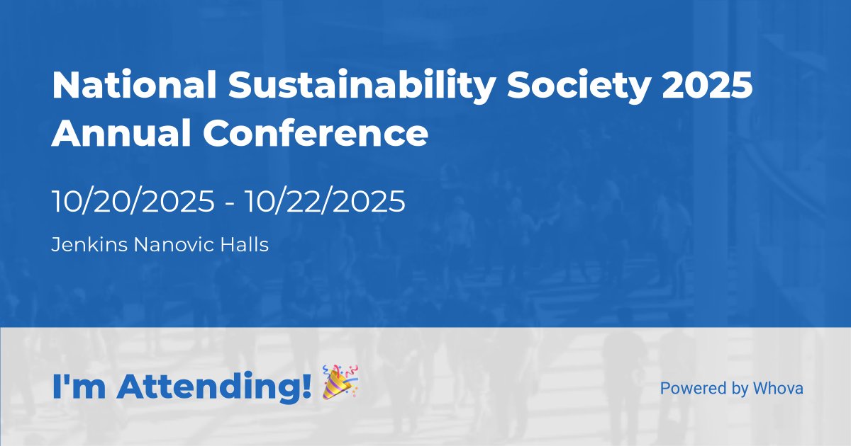 I’ll be attending the amazing National Sustainability Society 2025 Annual Conference on October 20, 2025 at Jenkins Nanovic Halls. See you there