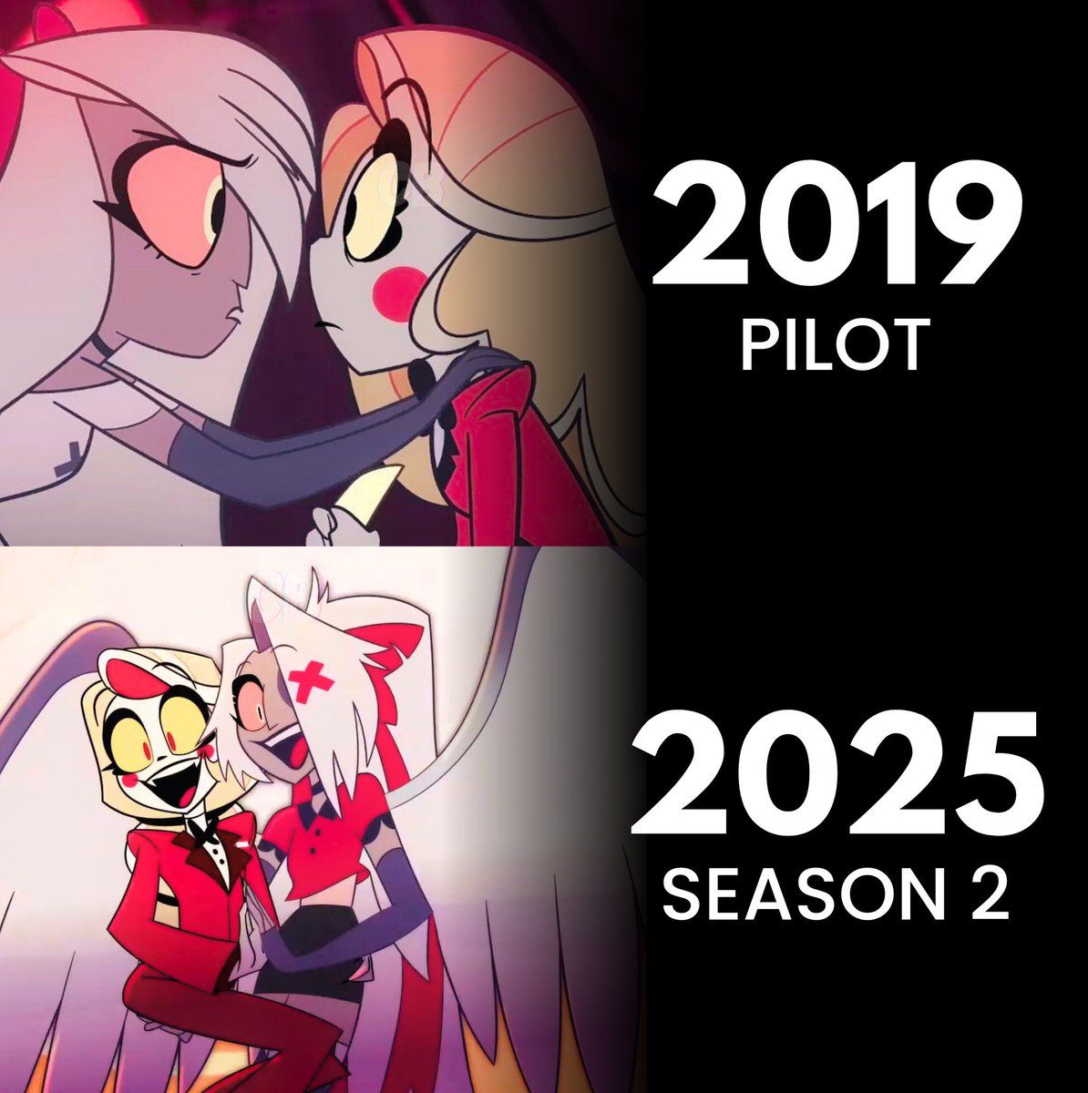 TheCartoonBase's tweet photo. Charlie and Vaggie from ‘HAZBIN HOTEL’ pilot design vs season 2 design.

Which design fits them better? https://t.co/THljqrGi7H