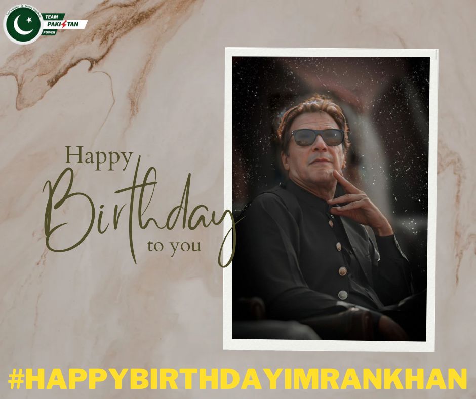 Happy Birthday to the leader who turned pain into power, and oppression into resistance. <a href="/ImranKhanPTI/">Imran Khan</a>, may your courage continue to inspire generations.

#سالگرہ_مبارک_قیدی_نمبر_804
#HappyBirthdayImranKhan
<a href="/TeamPakPower/">Team Pakistan Power</a>