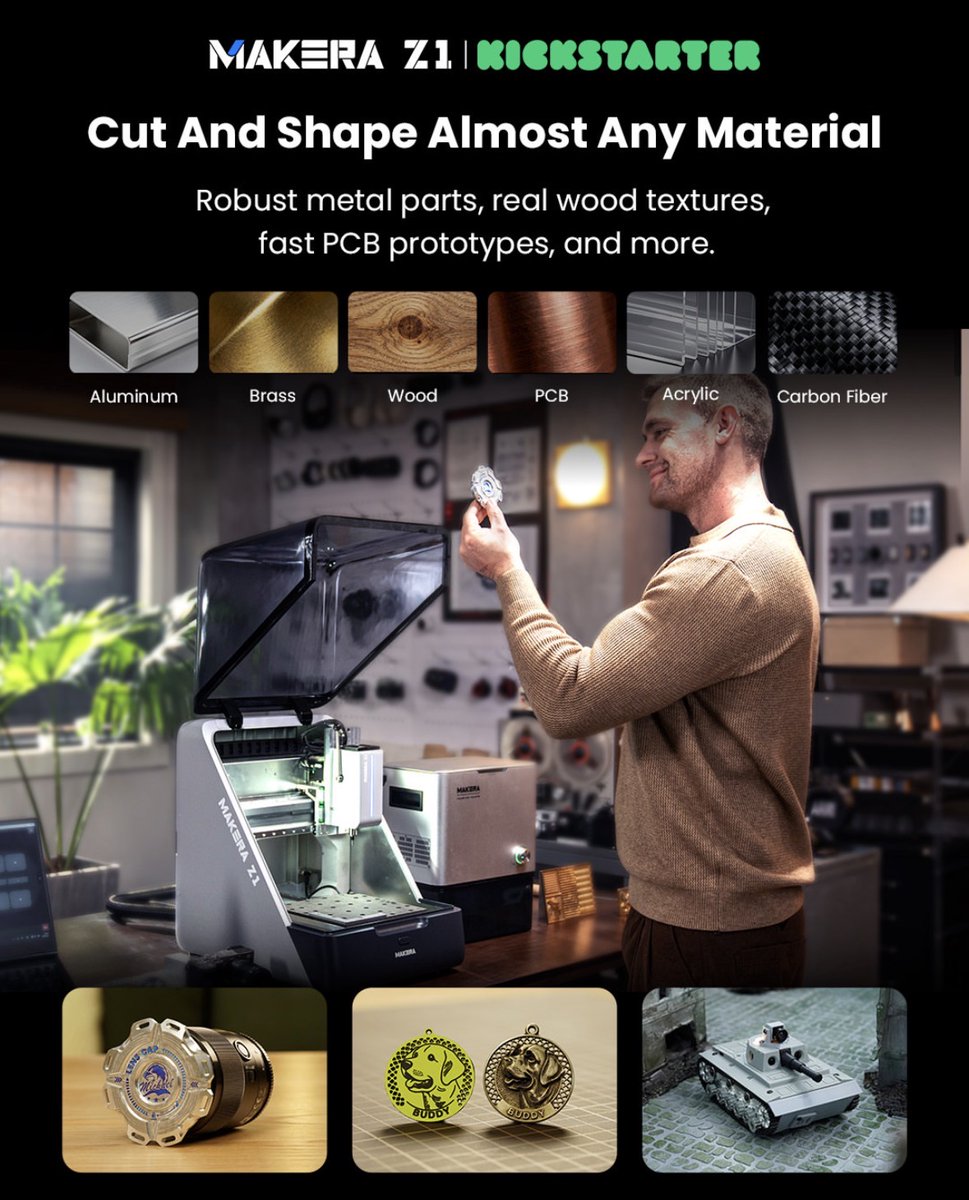 Makera (@makera_inc) on Twitter photo ✨ Makera Z1 — Your Desktop CNC
From aluminum, wood, acrylic, carbon fiber, brass… Z1 can handle it all!
⚡ Fast. Precise. Boundless creativity.
👉 Explore what you can create:bit.ly/4nuVCYv ✨ Makera Z1 — Your Desktop CNC
From aluminum, wood, acrylic, carbon fiber, brass… Z1 can handle it all!
⚡ Fast. Precise. Boundless creativity.
👉 Explore what you can create:bit.ly/4nuVCYv