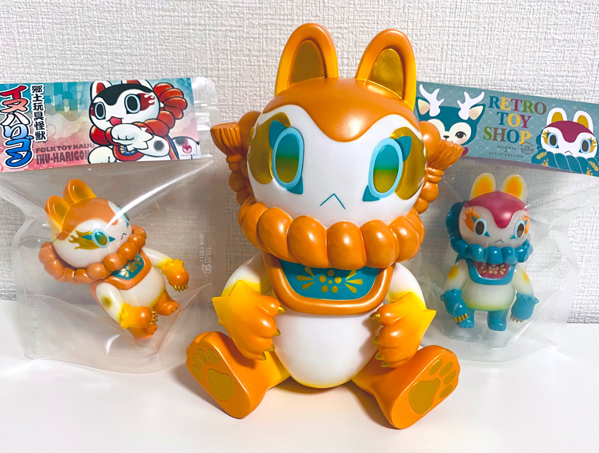郷土玩具怪獣　イヌハリゴン　照紗　ソフビ　 medicomtoy タネマン 2019年3月31日23時59分締切でアーティスト・照紗氏がメール
