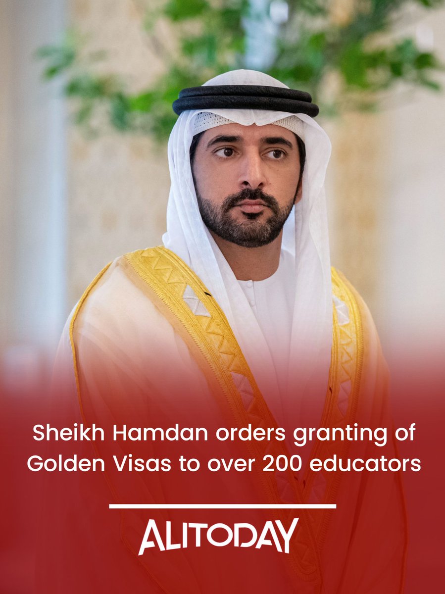 Under the directives of Sheikh Hamdan Bin Mohammed Bin Rashid Al Maktoum, Chairman of The Executive Council of Dubai, outstanding educators from early childhood centers, schools, and universities across Dubai have been honored. 

#UAE #Sharjah #SheikhHamdan #GoldenVisa #Alitoday