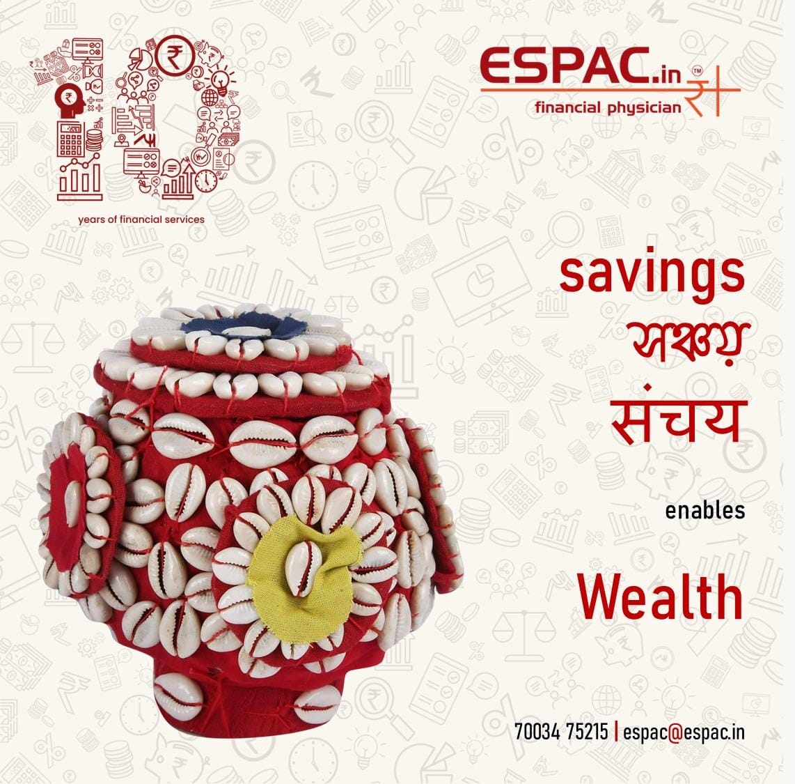 palsomnath's tweet photo. Savings is the 1st step towards financial well-being. 
Investing is the 2nd step towards Wealth Creation. 

Happy Kojagari Lakshmi Puja tomorrow. 

Call ESPAC - financial physician on 9820079611 or visit https://t.co/zqac4xe3WO to create Wealth.
#savemoney #Investing #festival https://t.co/HvfFlrw2Y8