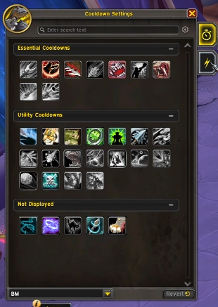 allyparser's tweet photo. Cooldown manager feedback:

let players have agency of what they want to track and where they want to track it. Right now, your primary 'tracking bar' only shows what blizzard has determined they think you should track. I think this is why something like WA was so valuable in a sense of having some control of what we, as the player, find important.

I don't really understand why it's predetermined and not just a free for all 

instead of Essential Cooldowns / Utility 

it should just be a ability (and buff) search
Add to Buff Bar
Add to Top Bar
Add to Mid Bar
Add to Bottom Bar
and honestly, allow us to have as many as we want, notice how I personally track pots above my health bar, it would be nice to have something like that in the blizzard UI as well

@WarcraftDevs