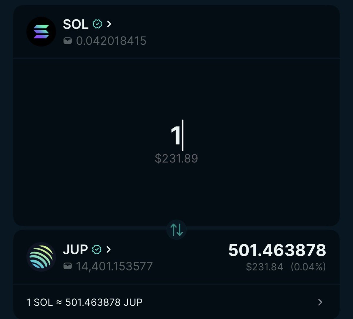 ChittiDinesh's tweet image. Lmfao- wow 1SOL = 500 $JUP now.
That’s really incredible $JUP dilution.
Everyday is a new ATL for $JUP when you pair with $SOL 🫡🙌 .
Can you answer this @kashdhanda .
Hope @weremeow seeing this.