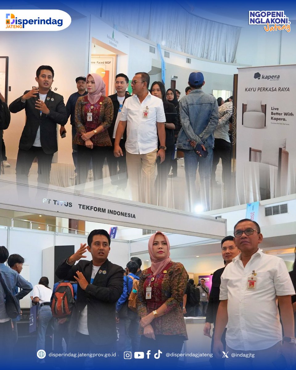 indagjtg's tweet photo. Kadis Perindag Prov. Jateng mewakili Gubernur Jateng membuka kegiatan pameran KAPIKA Woodfest 2025 yg digelar di di Marina Convention Center, Semarang pada 3–5 Oktober 2025. Acara ini menghadirkan puluhan tenant yang bergerak di bidang furnitur, desain interior, dan kontraktor. https://t.co/uunfWAXhY0