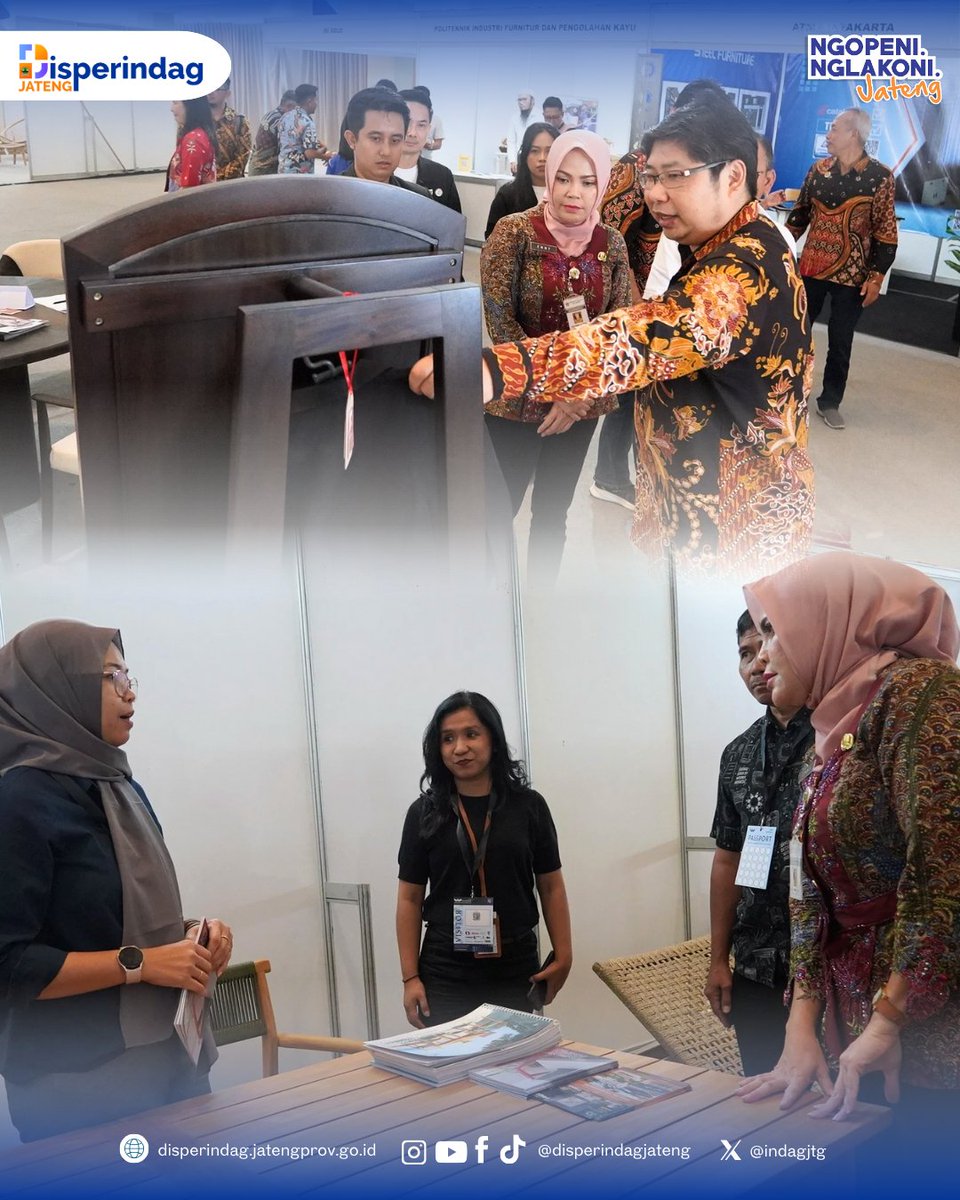 indagjtg's tweet photo. Kadis Perindag Prov. Jateng mewakili Gubernur Jateng membuka kegiatan pameran KAPIKA Woodfest 2025 yg digelar di di Marina Convention Center, Semarang pada 3–5 Oktober 2025. Acara ini menghadirkan puluhan tenant yang bergerak di bidang furnitur, desain interior, dan kontraktor. https://t.co/uunfWAXhY0