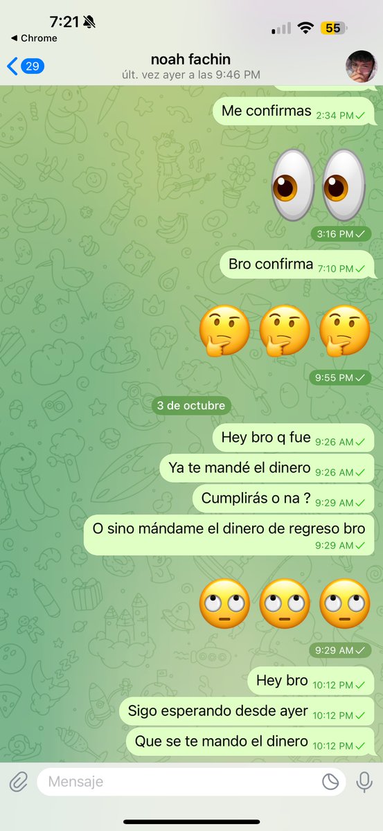 Gente tengan cuidado que los estafen por venta de contenido , yo hice el pago y ahora la persona no responde ni el X ni el telegram  , tengan cuidado con esa cuenta <a href="/iam_noah2/">Noah</a>