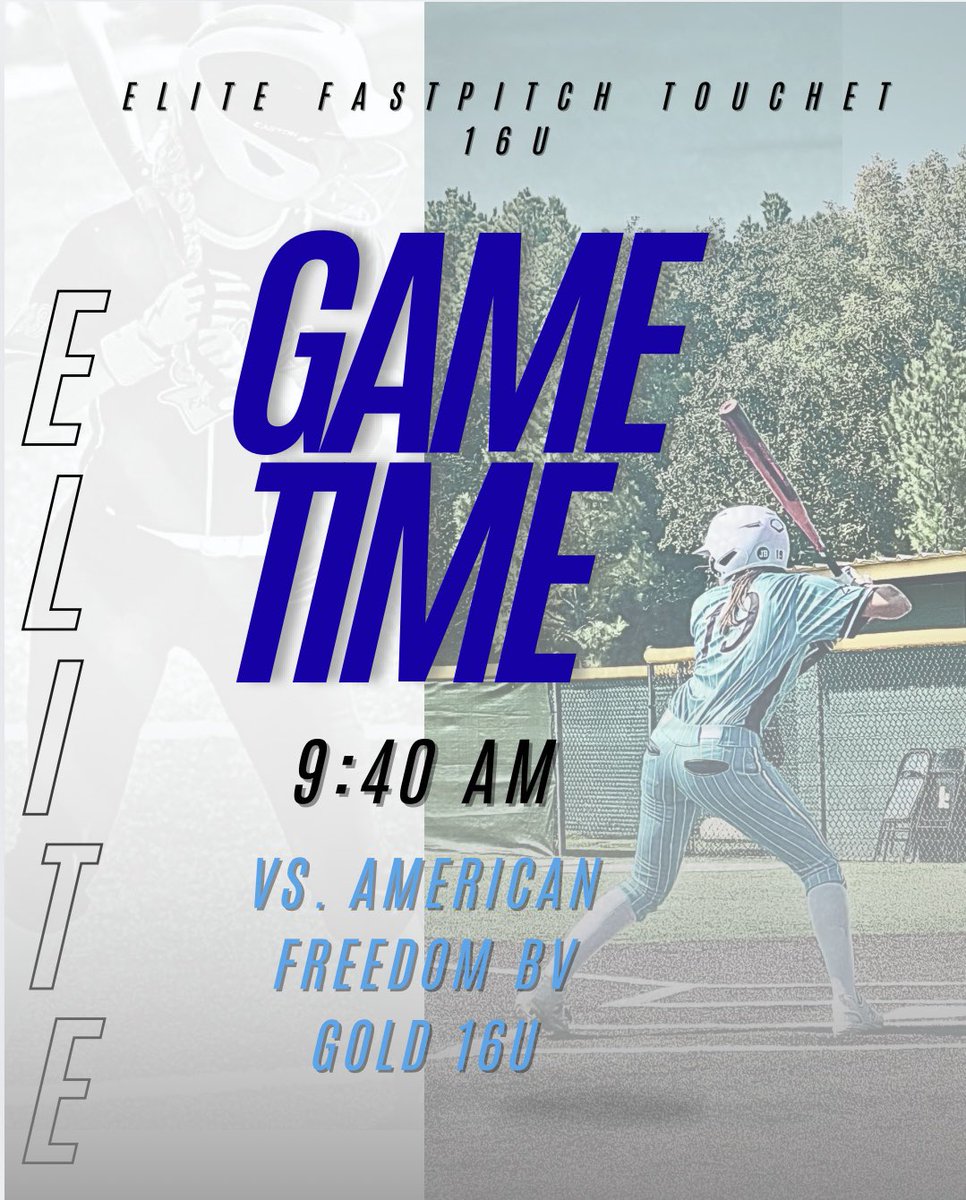 Bracket starts tomorrow! Time to get the bats 🔥 &amp; 🔒 in on defense!
📍Mesquite Girls Softball Complex
🏟️ Field 2
🕥 9:40 AM
🆚 American Freedom Gold 16U