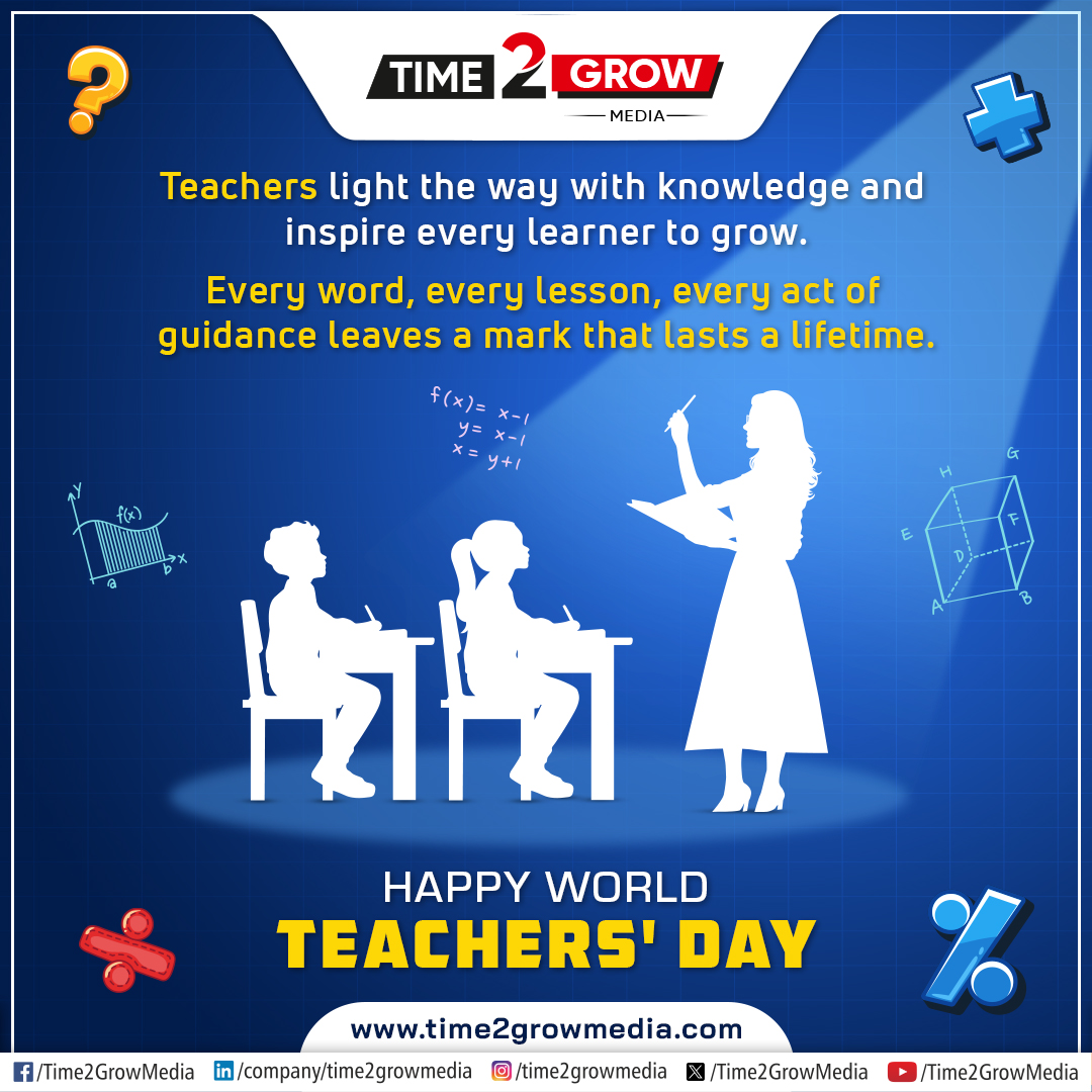 Wishing all the #Educators a very happy #WorldTeachersDay!
.
.
.
#Time2GrowMedia #Time2Grow #HappyWorldTeachersDay #Teachers #WorldTeachersDay2025 #TeachersDay2025