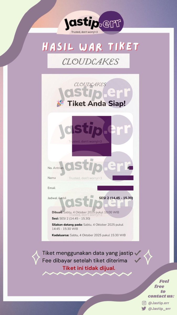 JASTIP.ERR (Jasa War Tiket) tweet media