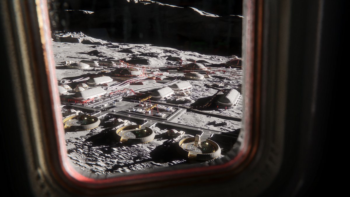 voyager212's tweet image. Landing final approach at Tranquility Forge, one of the most important mining and industrial settlements on the Moon.

#EMEZ