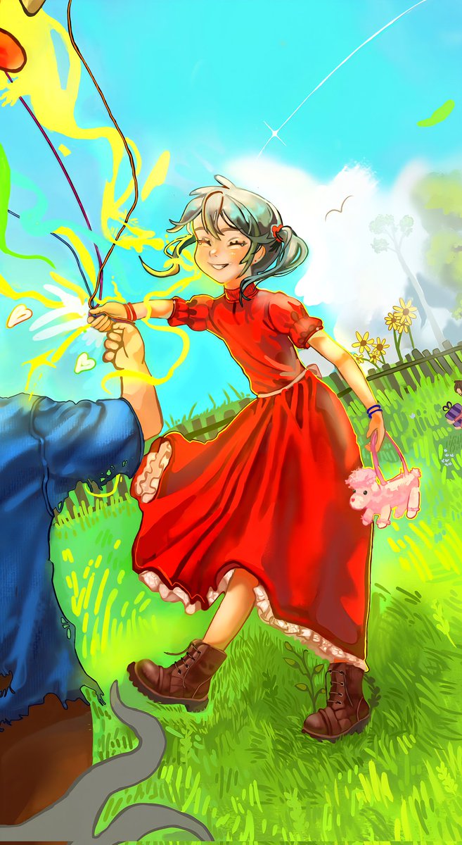 L_i_n_d_s_a_yy's tweet photo. 🌻 SMILE! Beyond the Expression 🌈 
My work (17) explores diverse smiles: physical, emotional, and symbolic. A narrative of kindness and resilience. The light (aura) of affection consumes the adversity (gray aura ). App: CSP PRO/ IbisPaint. Hand-drawn with finger.#cspcontest45 https://t.co/gOqTWm1raA