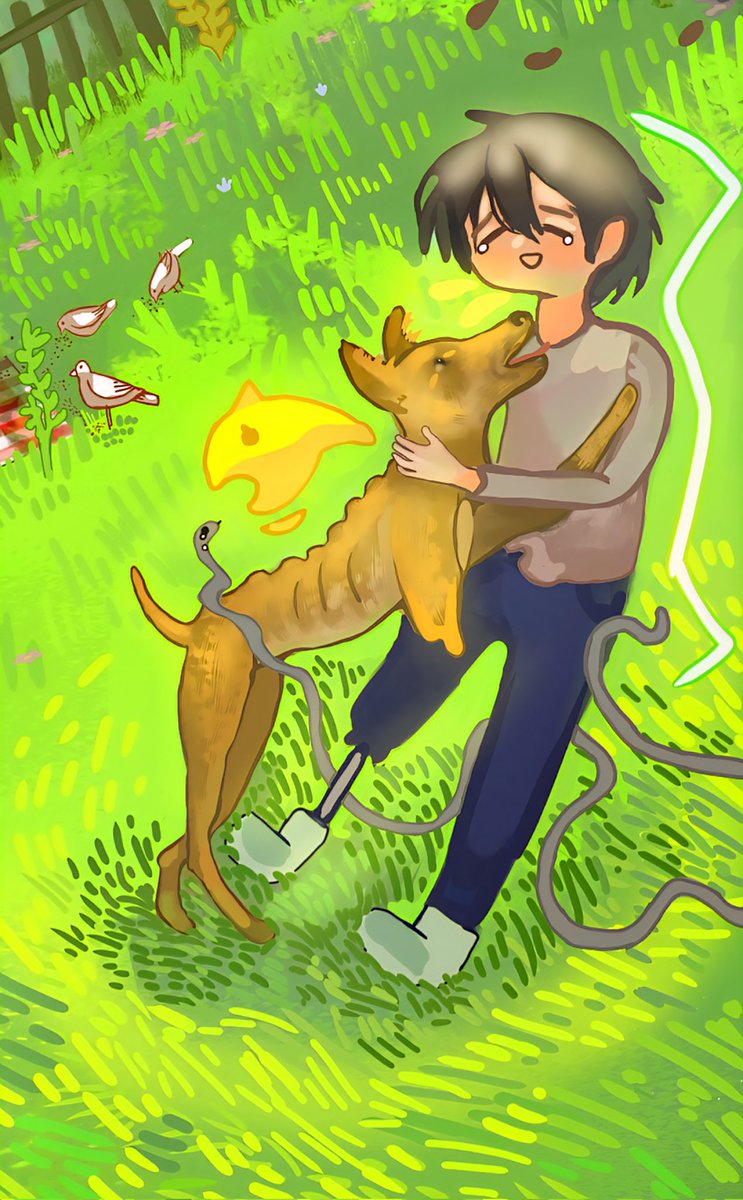 L_i_n_d_s_a_yy's tweet photo. 🌻 SMILE! Beyond the Expression 🌈 
My work (17) explores diverse smiles: physical, emotional, and symbolic. A narrative of kindness and resilience. The light (aura) of affection consumes the adversity (gray aura ). App: CSP PRO/ IbisPaint. Hand-drawn with finger.#cspcontest45 https://t.co/gOqTWm1raA