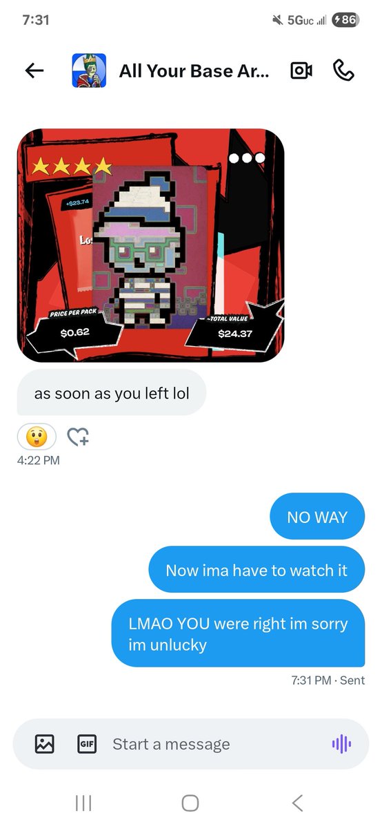 waldoforrealz's tweet image. Why the homies dont want to open packs with me 😂😂😂🤣

Congratulations to @AllYourBase_AYB on this legendary pull! 👏🔥