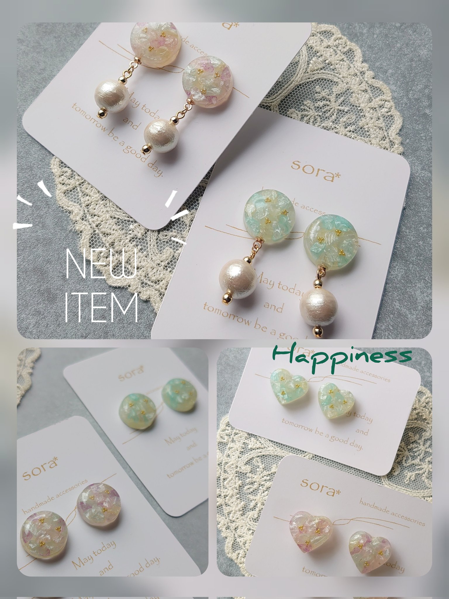 ハンドメイドのお店♡sora♡ sora check。 ネイビー×ホワイト これからの季節にぴったりな