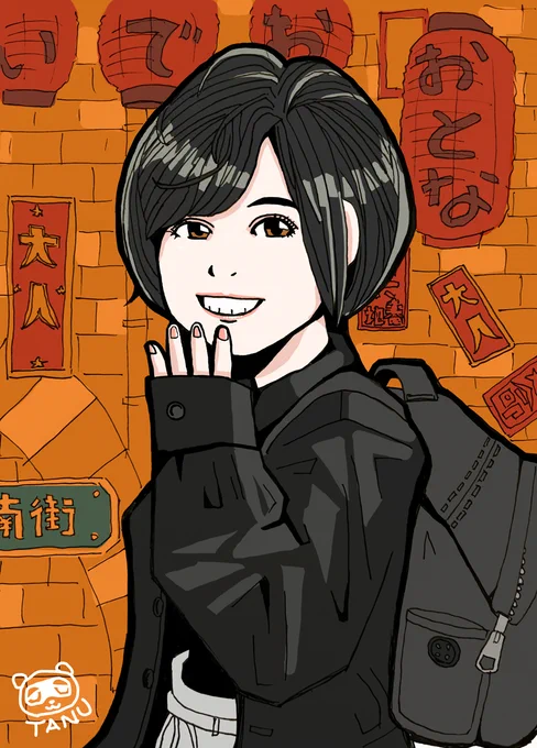 一度好きになり尊敬した私の中の気持ちが簡単に手のひらを返すことはない。昨年ジブリパークに行った思い出で描いた江口先生風自画像。