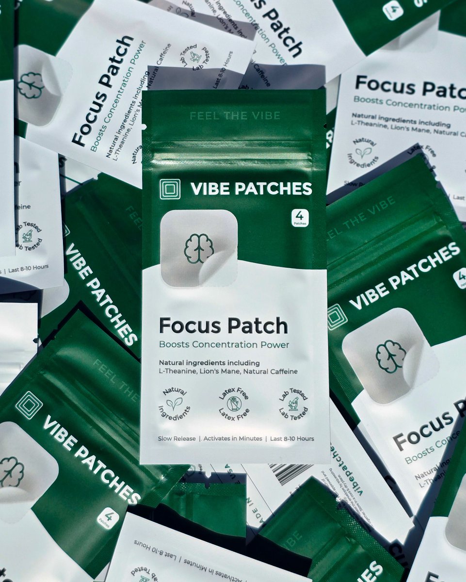 VibePatches's tweet image. 🎯 Dial in your focus, silence the noise. 🎯

The Focus Patch helps you lock into clarity, no crash, no burnout.
With Alpha GPC, natural caffeine &amp;amp; CoQ10.
Peel. Stick. Focus.
8–10 hrs • Plant-based • Vegan • Made in USA

#FocusPatch #VibePatches #WellnessPatch #TopicalPatch