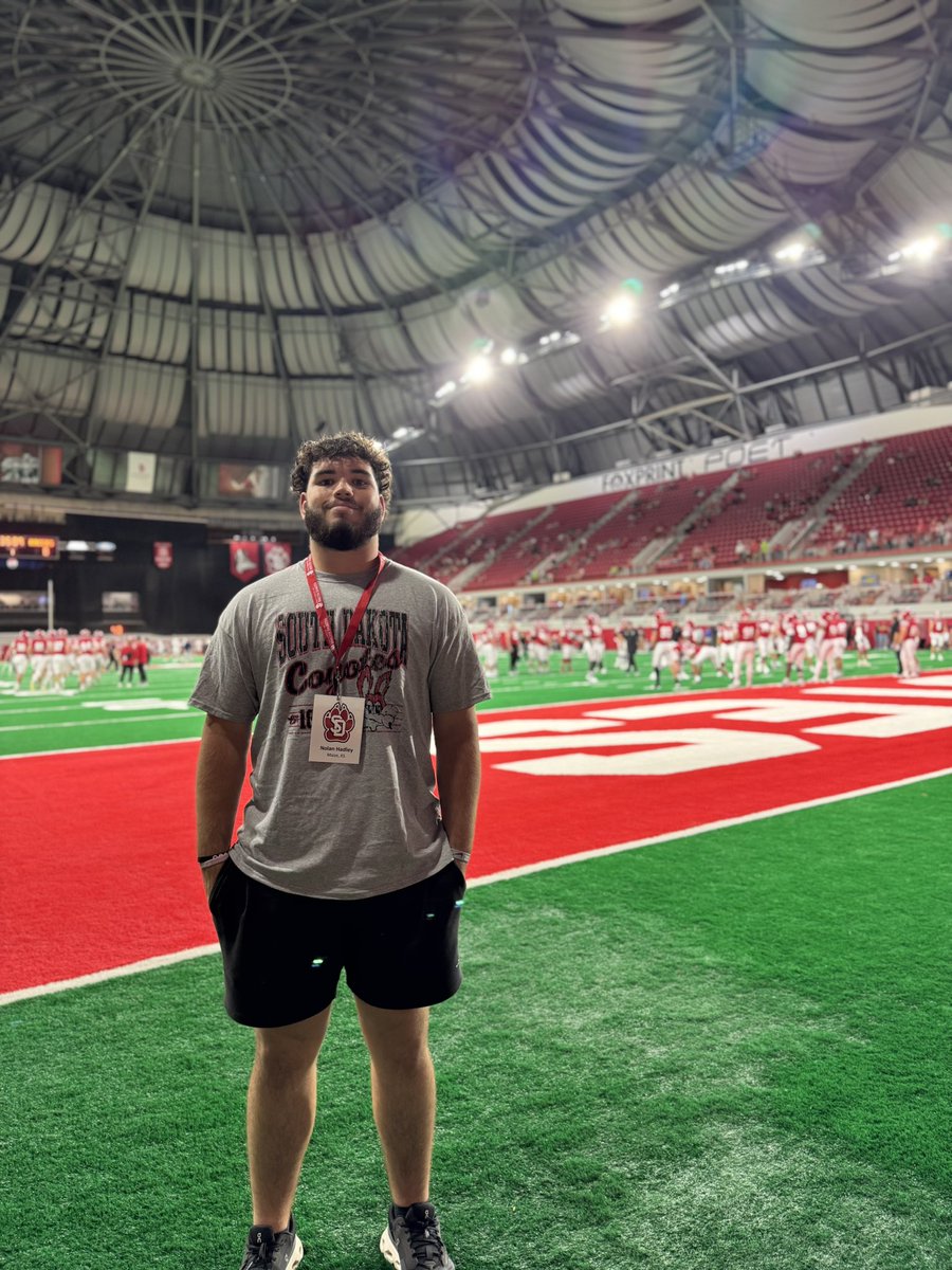 Thank you <a href="/SDCoyotesFB/">South Dakota Football</a> for having me out to a game I had a great time watching and seeing the facilities, can’t wait to be back up again! <a href="/CoachMarkarian/">Patrick Markarian</a> <a href="/CoachTJohansen/">Travis Johansen</a> <a href="/1CoachRosie/">Josh Rosenthal</a>