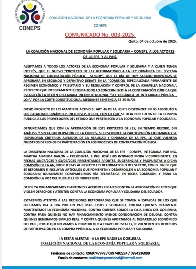 En el proyecto de ley NO se ha incorporado las observaciones que en su momento realizamos las  organizaciones y es lamentable que, en horarios poco frecuentes de actividad laboral y no se permita la participación y se apruebe una ley donde NO se recoge las demandas sociales.