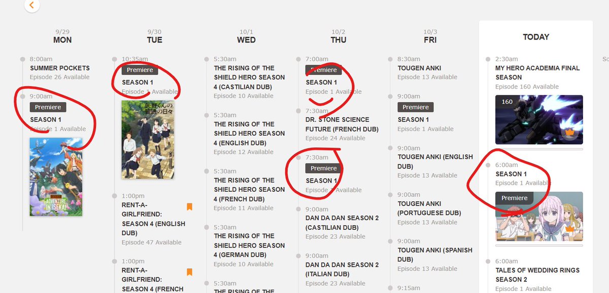confusedlook's tweet photo. no idea what any of these shows are. great job @Crunchyroll https://t.co/fW1Umd4q7t