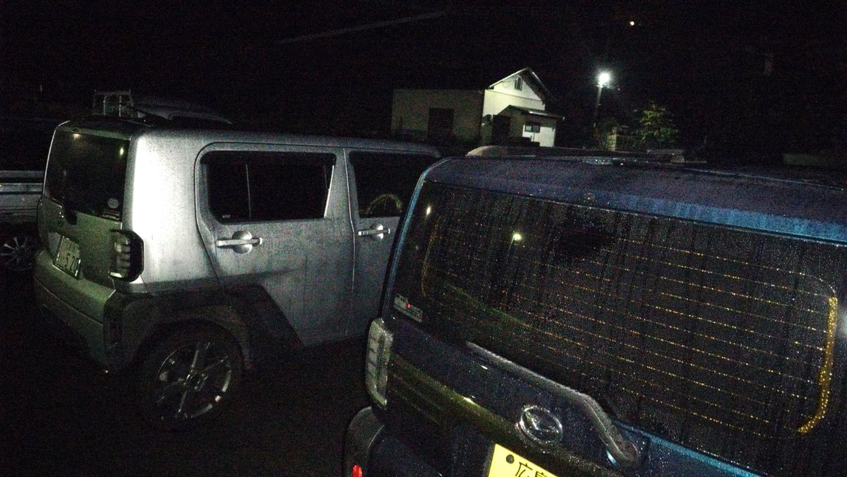 今朝の釣果。
豆アジですが、魚の活性は上がっているような？
つ抜けの12匹。

駐車場でシルバーのタフトさんと隣になったので思わずパシャリ。