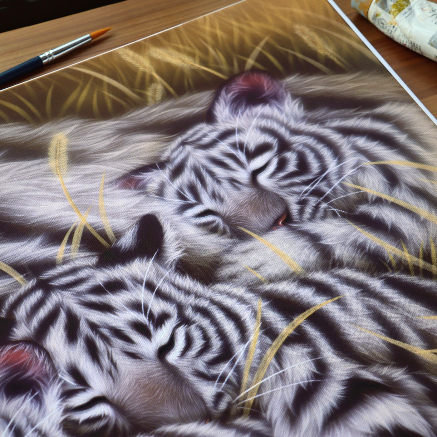 直筆原画　ホワイトタイガー　西野健太郎　絵画　絵 Kentaro Nishino Art 画家 西野健太郎 (@kentaro_art) / X