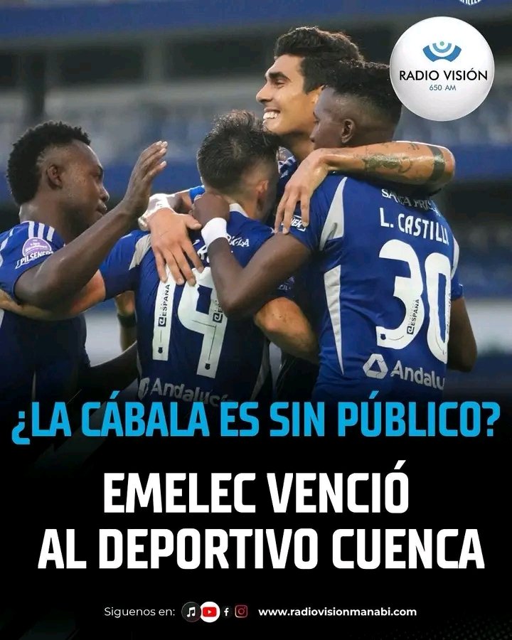 Emelec logró un triunfo clave en el segundo hexagonal al imponerse 3-1 sobre Deportivo Cuenca, en un partido que lo deja a un solo punto del liderato. 
Emelec ha jugado dos partidos sin público y en ambos consiguió la victoria.
<a href="/radiovisionmana/">Radio Visión Manabí</a>