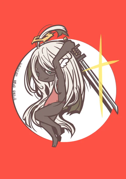 昨日の一日一絵がXさんにエッチ判定されたらしいので前掛け着せて肌の色を変えてみたよ だから何?って話だけどなんとなく