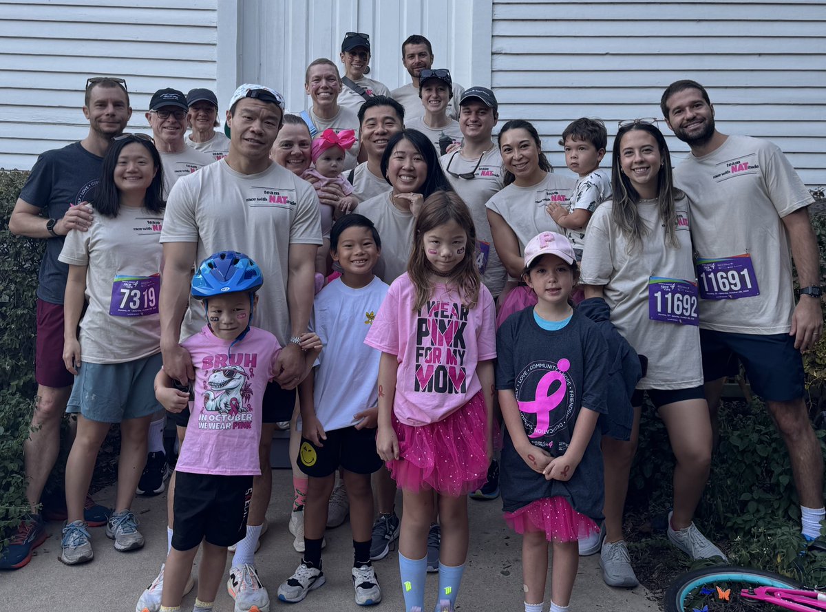 Racing with NATitude with my work family today! Thanks for organizing this for me - it was such a meaningful day running alongside so many people who hate breast cancer as much as I do! #pedsurgbestsurg #inmybreastcancerera