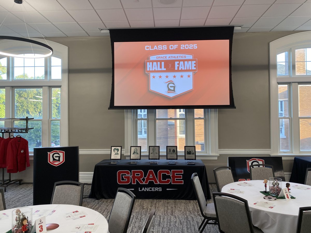 Chad__Briscoe's tweet photo. Incredible morning honoring the 2025 class for the @GraceLancers Hall of Fame! Special stories of the history of all the Lord has done & continues to do through Grace Athletics! Congratulations to all our inductees! #LancerUp #MakeHIMknown https://t.co/IUiL4oMtPm
