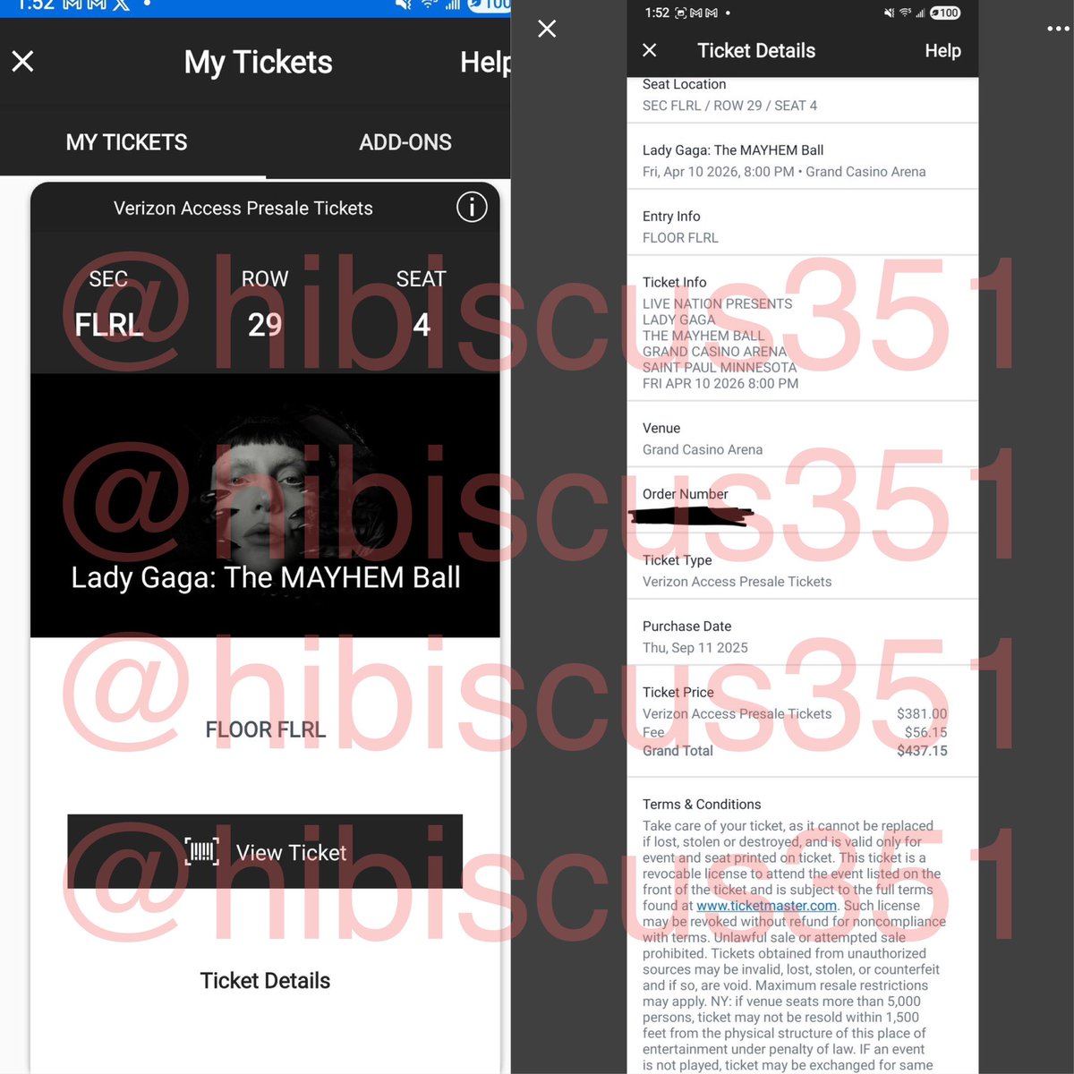 hibiscus351's tweet photo. Selling 1 Lady Gaga floor ticket for night 2 in St Paul, April 10th! Only 4 seats back from barricade near B-stage! Selling for presale face value - $437, PayPal G+S only

🏷️ Mayhem ball Minnesota buying iso 4/10 for sale xcel energy center grand casino arena msp https://t.co/rehB5EENgl