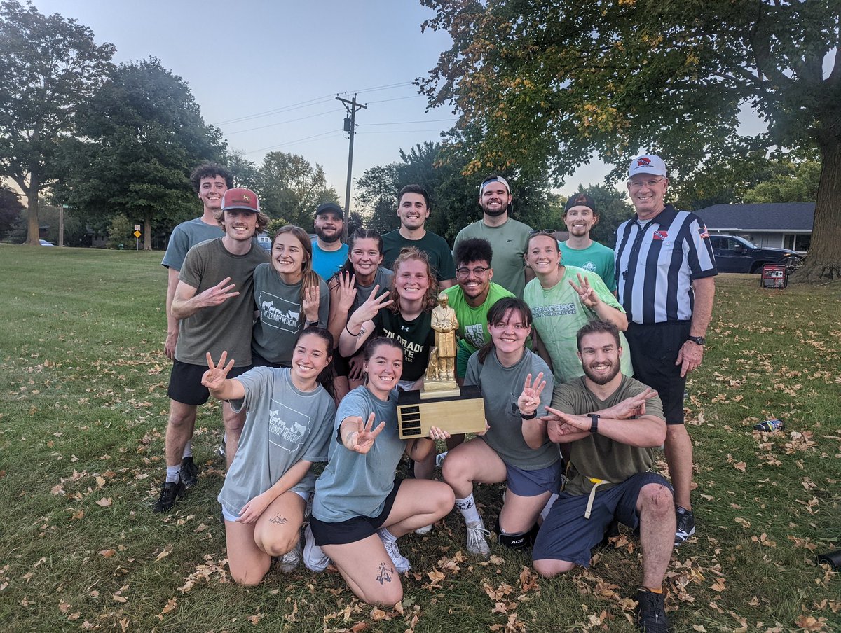 The <a href="/ISUVetMed/">ISU Vet Med</a> Class of 2027 are Champions of the 2025 ISU CVM Recreation and Stress Relief (RSR)  Flag Football game, defeating the Class of 2026 13-6. Rumor has it the game was well officiated 😊!