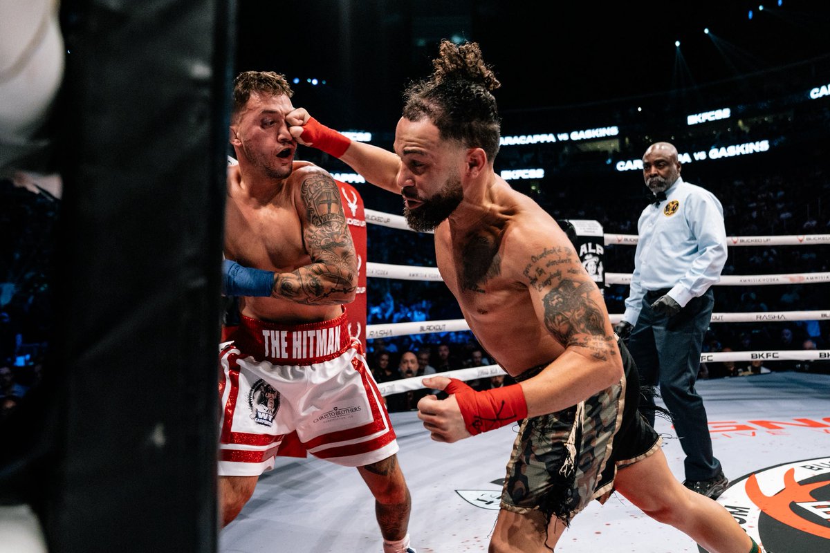 bareknucklefc's tweet photo. QUENTIN GASKINS GETS THE KO IN ENEMY TERRITORY! 

🎟️ Buy #BKFC82 NOW at https://t.co/vd8ZAEeHNR | LIVE NOW on DAZN | Link in Bio For More https://t.co/pM2Pjh9uFn
