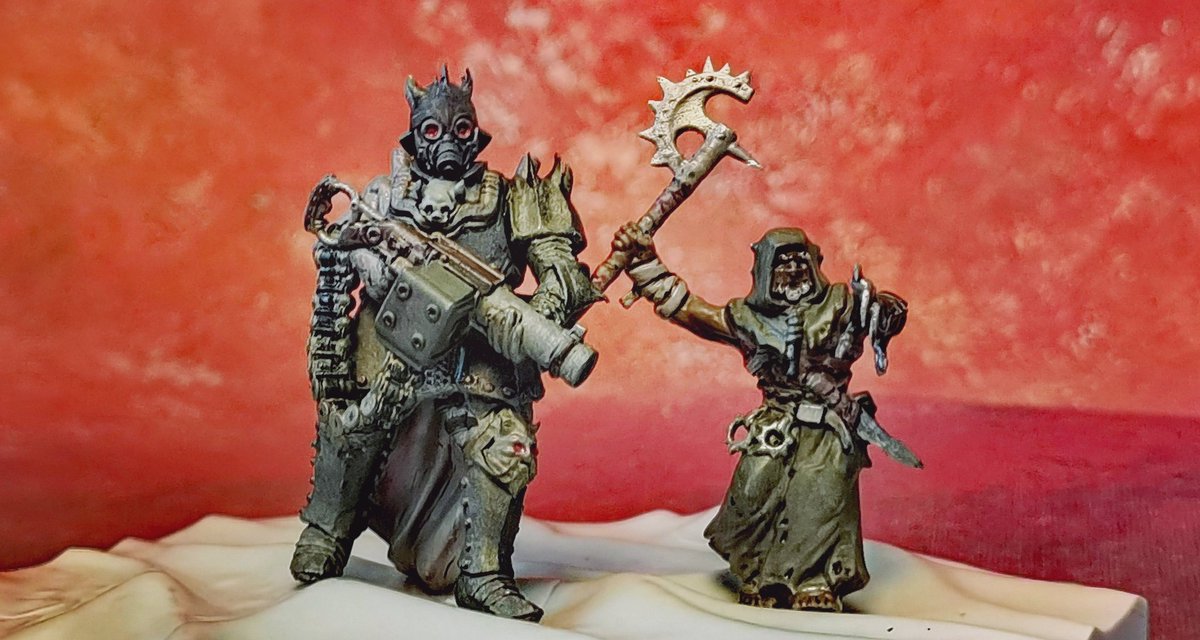 zhxhrzs's tweet photo. Warhammer 40K,the Curtis.Magi and his Ogryn Knight😁They can be also used for Trench Crusade.#warhammer40K #cultist #ogryn   #WarhammerCommunity #WarhammerArt #warhammer40000 
#Warhammer30K #trenchcrusade https://t.co/VOT6uMkumT