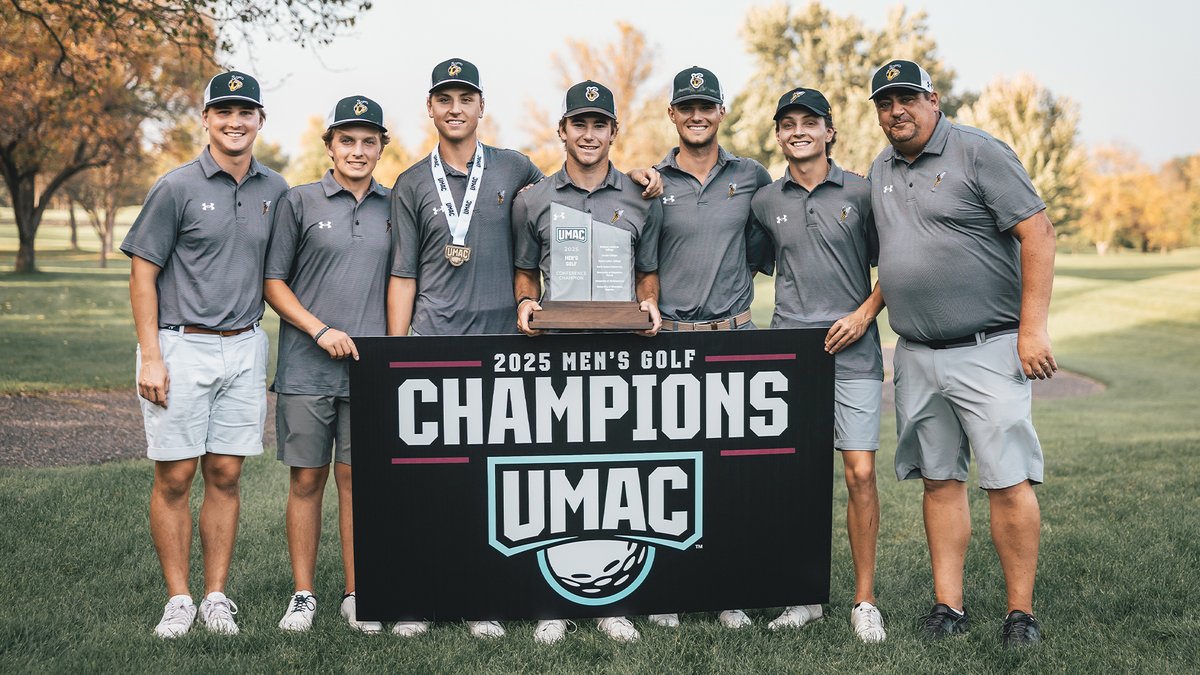 uws_golf's tweet photo. RECAP: The Yellowjacket men claimed the program's sixth UMAC Championship Saturday, while Andrew Rude captured medalist honors.

Read: https://t.co/n4mM6sjxEP

#WeAreSuperior https://t.co/SQnhaeBOP6