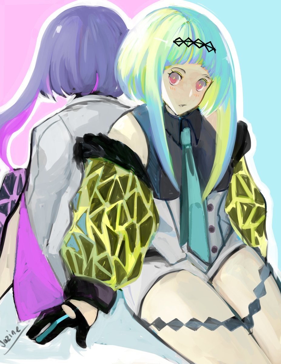 JazineG's tweet image. Day 4: Pair 
#atlusartober
Soul Hackers 2 - Ringo and Figue