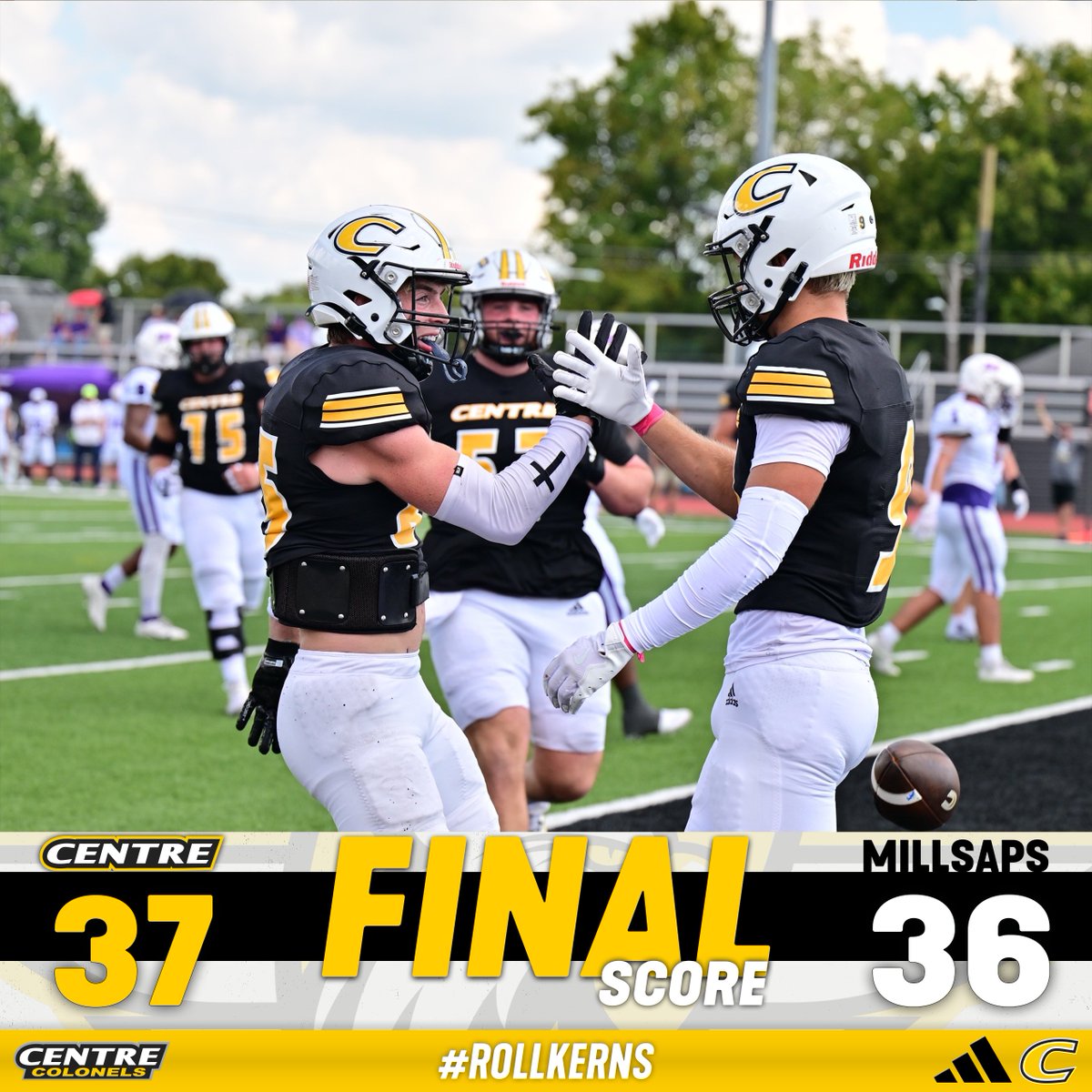 🏈 272 yards on the ground and some clutch fourth quarter plays by the defense helped <a href="/CentreFootball/">Centre College Football</a> defeat Millsaps in a shootout in the conference opener! #RollKerns #PEV centrecolonels.com/news/2025/10/4…