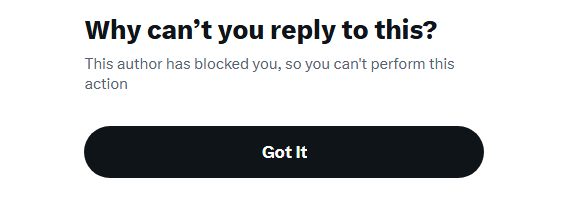 When the left is losing the debate, they always block you.
