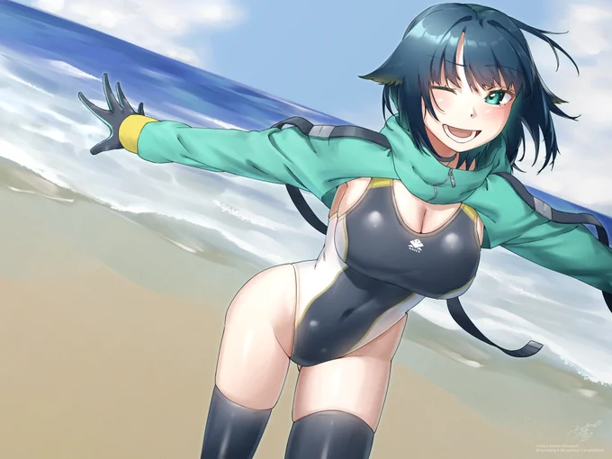 #無言で競泳水着をあげる見た人もやる