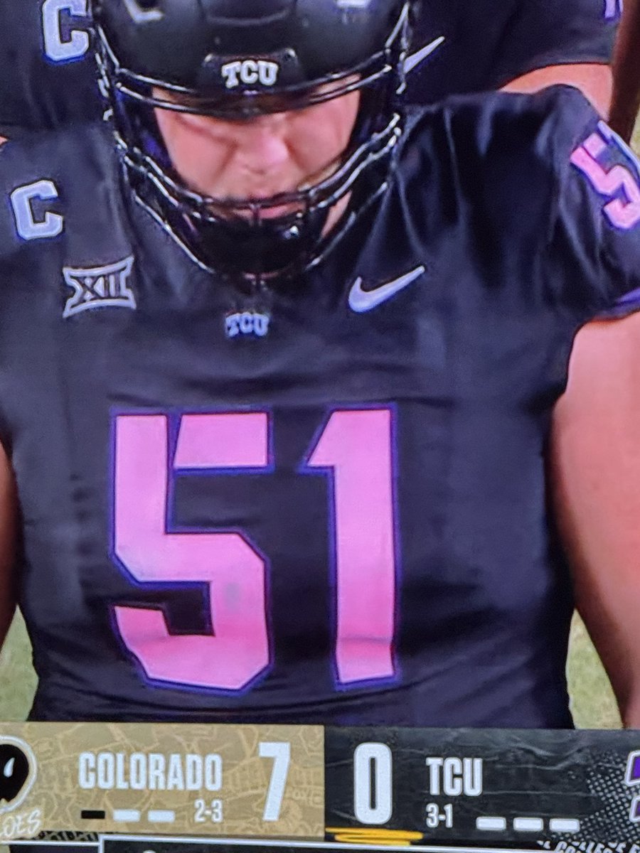 surrealBrianC's tweet photo. @BrianHowell33 TCU washed the unis with the red socks again https://t.co/LvyyPNkZ8S