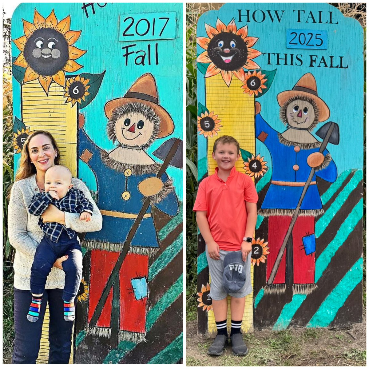 LeahWestMusic's tweet photo. 2017 vs 2025
McMillan Farm, Kelowna, BC, Canada 🍁❤️🎃 

#thenandnow #bccanada #mcmillan #mcmillanfarm #farm #kelowna #kelownabc #explorebc #fall #autumn #fallharvest #howtallareyou #howtall #heightchart #thenvsnowchallenge #okanagan #beautifulbritishcolumbia https://t.co/Uw7Q5GRXYJ