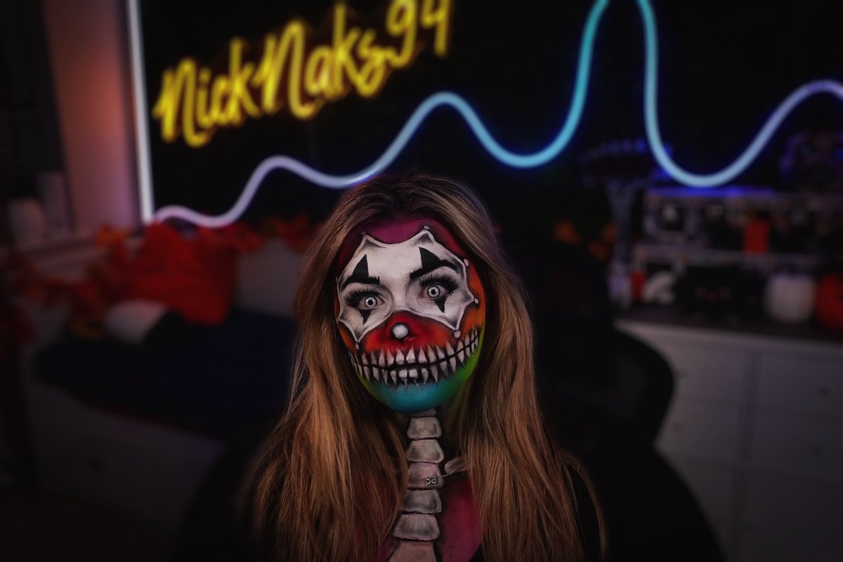 Forgot about posting on X! During October I like to do "31 days of Halloween" 

Here is day 4 of Halloween - Rainbow Clown 🤡 🌈 

I'll post the other 3 days as well! 

Painted during livestream on Kick. Thanks for everyone hanging out and supporting. 🧡

#clown #facepaint