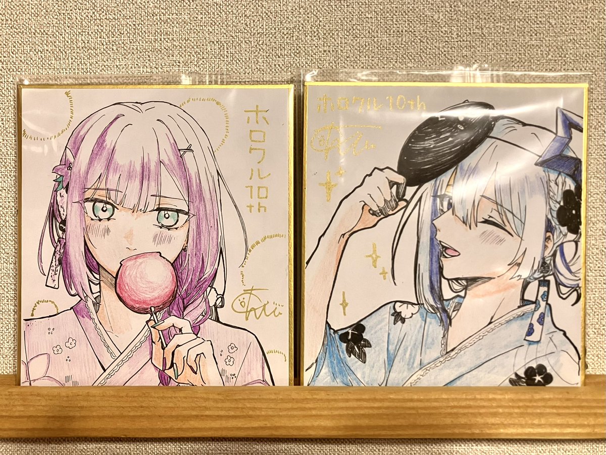 #ホロクル10th 【F-19】あんころもち
お品書きにステッカーと色紙が増えました✏️

★漫画色紙(¥3,000)
⚠️抽選販売にさせていただきます
13時までにスペースお越しいただけたら抽選券をお渡し・13時10分頃に当選発表いたします🙇‍♂️

★イラスト色紙(¥1,500)
先着です、よろしくお願いします! 