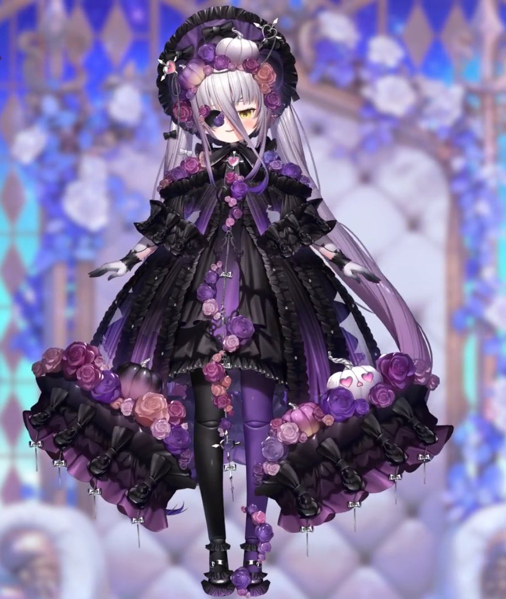 juubzz's tweet photo. New #Henya Halloween Outfit. Its so cute and spooky gorgeous. After a year of storage it is finally revealed!!! 

Also chat with the spooky outfit is cool too! We got stitched up a bit though~ I wonder if we misbehaved and got stitched up. https://t.co/3R4KOrDuwn