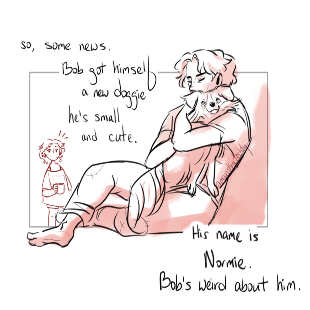 moonshineteddy's tweet image. weirdly specific headcanon that bob gets a service dog to help maneuver his auditory hallucinations #Thunderbolts #BobReynolds