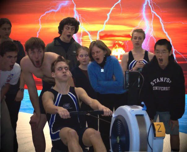 Me at 17 rowing a 2k on an erg